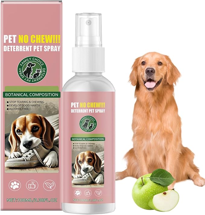 Bitter Apple Spray for Dogs to Stop Chewing No Chew Spray for Dogs Effectively Protect The Safety of Furniture,Plant,Shoes, Etc Safe and Alcohol-Free (Pink)