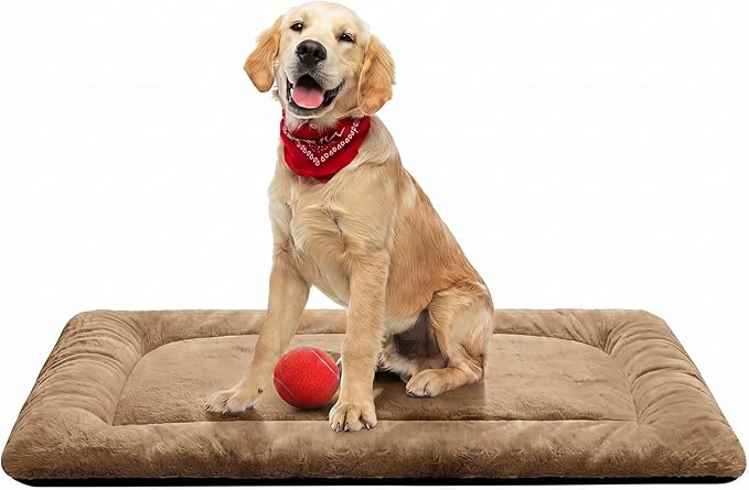 Dog Crate Pad Washable Dog Bed for Crate Medium Cozy Mat 36-Inch Camel | Ultra Soft Kennel Pad,Anti-Slip Bottom,Fits for Most Metal Crates,Comfortable Sleeping Pet Mat