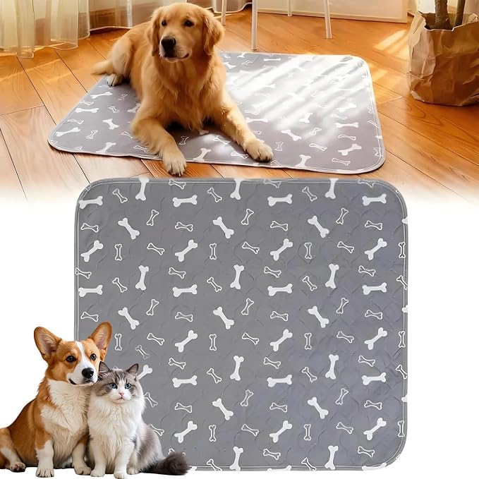 Pee Pads with Pheromones, Elite Pads for Cats, Washable Pee Pads for Dogs, Leak-Proof & Anti-Slip Pet Training Pad for Home & Travel(Grey, S: 11.8" × 11.8")