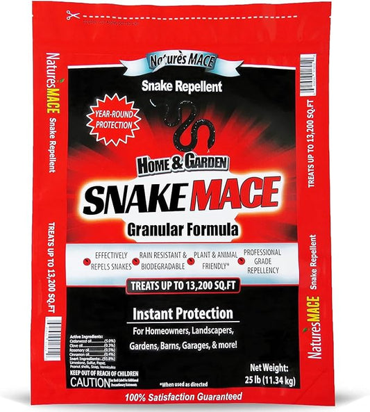 Nature’s Mace Snake Mace, Snake Repellent Granules for Yard, Outdoor Use, Keep Away Reptiles, Home, Garden, Granular Deterrent, Plant Friendly, Pet Safe, Fast Acting, 400 Ounce (Pack of 1)
