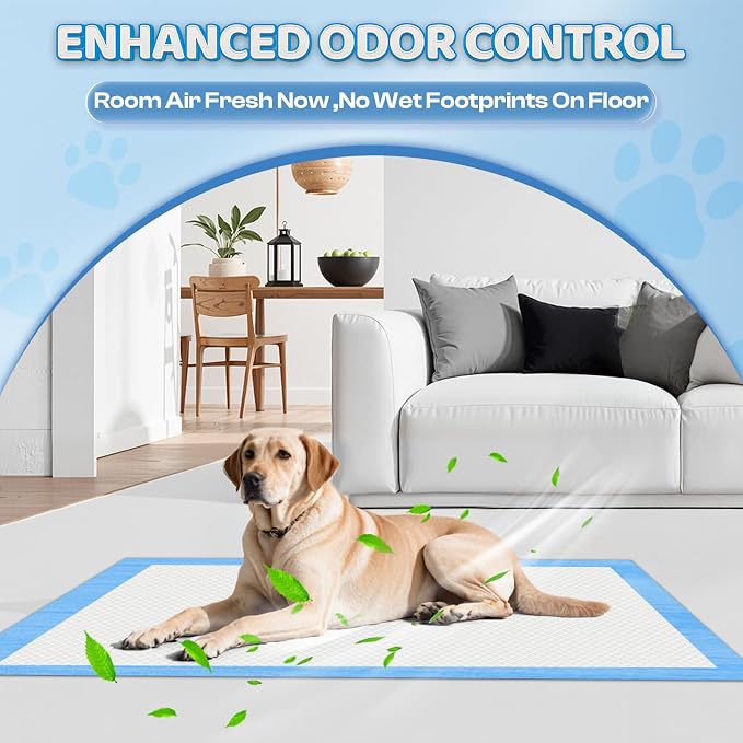 Boscute 4XL Thicken 6 Layers Ultra Absorbent Dog Pee Pads, 31”X47”Leak-Proof Odor-Control Quick Dry Puppy Training Pads Quick Dry Pee Pads for Dogs Cats Pets 150Counts