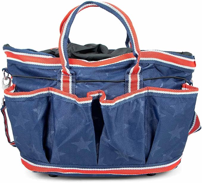 Jeffers Poplar Head Grooming Bag – Horse Grooming Organizer Tote with Pockets for Brushes, Tools, Clippers, Shampoo, Detangler – Stable Barn Kit Carrier for Horses, Pets, Livestock, Allegiance