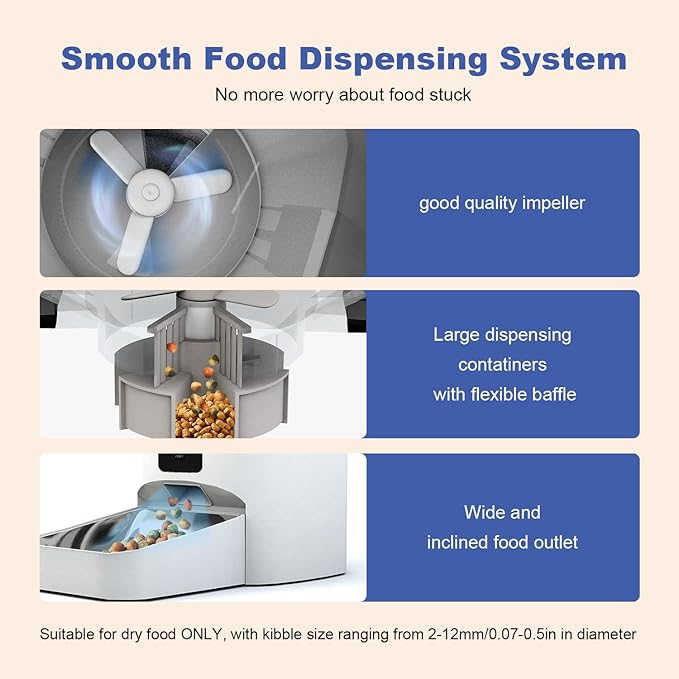 2.4G Automatic Cat Feeder, 4L WiFi Food Dispenser with 10s Voice Recorder, Pet Feeder up to 10 Meals per Day, Timed Cat Feeder with Dry Food Sealed Ring