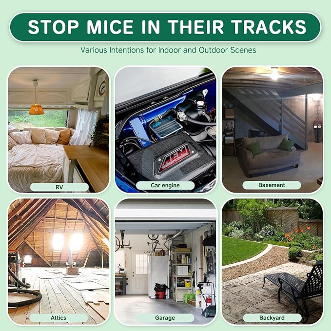 Rodent Mouse Repellent 14 pcs, Peppermint Oil Moth Balls for Mice Rats Deterrent, Natural Pest Control Mothballs for Rodents, Squirrels, Skunk, Mole, Gopher, Pets Safe, Indoor and Outdoor Use