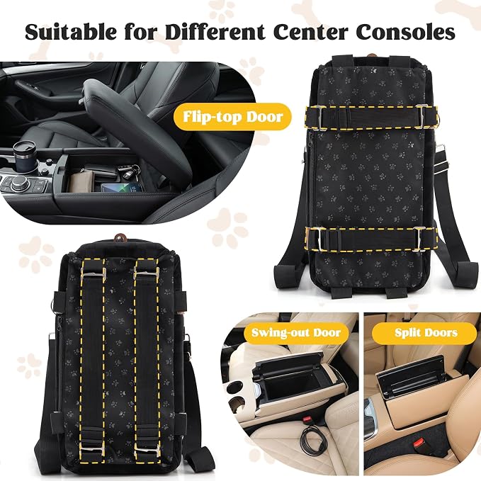 Center Puppy Car Seat,Console Dog Booster for Traveling,Under 10LB | Small Dog Car Seat,Hand-held,Crossbody,Protective Top Mesh,Cushioning Cozy