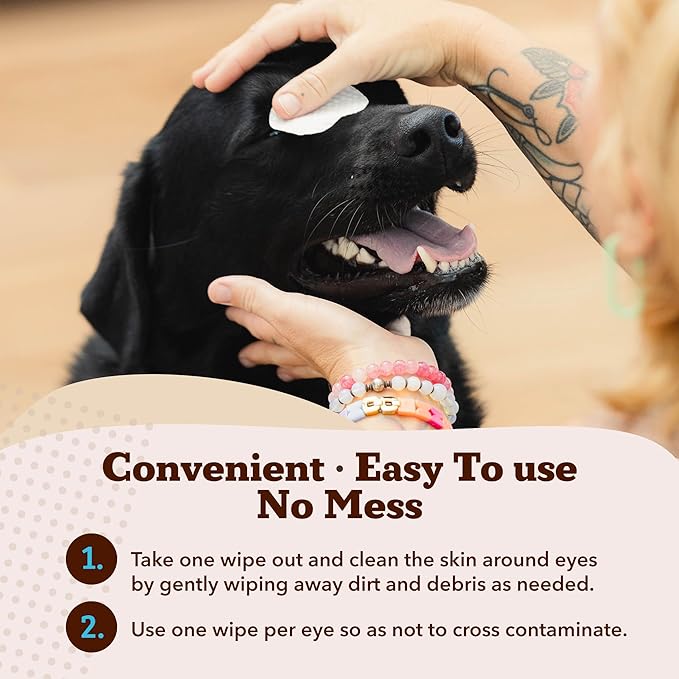 Natural Dog Company Eye & Ear Wipes Bundle for Dogs – Tear Stain Remover & Ear Cleaner Wipes with Green Tea, Goldenseal, Calendula & Aloe – Vegan, Non-Irritating Formula – 100 ct + 50 ct