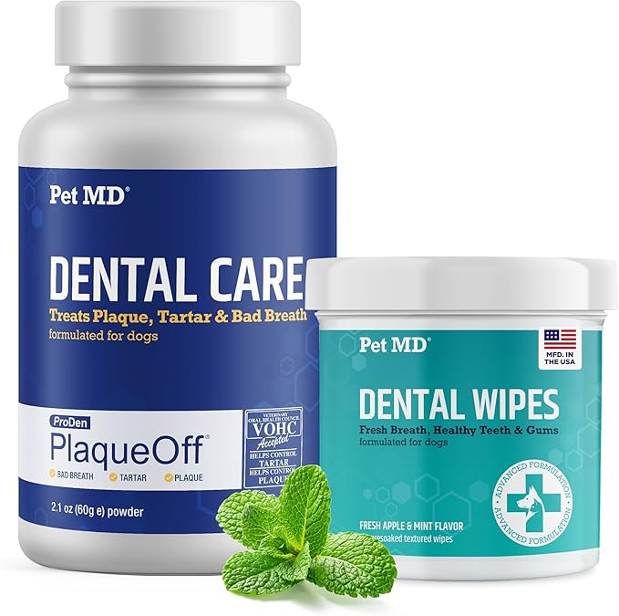 Pet MD Proden PlaqueOff & Dental Wipes for Dogs