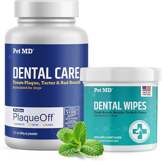 Pet MD Proden PlaqueOff & Dental Wipes for Dogs