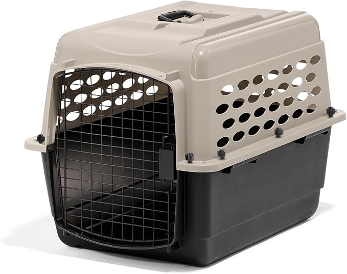 Petmate Vari Dog Kennel - Portable Dog Carriers & Crates for Medium Dogs, Airline-Friendly, Durable Plastic, Pet Carrier For Home and Travel, 28 Inches, Taupe and Black | Airline friendly pet carrier, durable plastic shell, great at home and on trips, ...