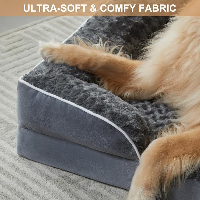 WNPETHOME Orthopedic Washable XXL Dog Bed for Senior Dog Cozy Sleep | Extra Large Waterproof Big Soft Dog Couch Sofa Bed for Dogs Relax with Removable Cover Supportive Pet Bed DarkGrey 54x36Inch