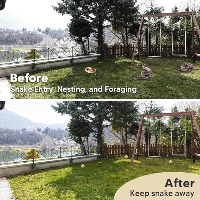 Snake Repellent Outdoor, Natural Snake Repellent for Yard Powerful Pet Safe, Keep Snakes Out of Your Yard, Backyard Snake Deterrent, Snakes Away Repellant- 8P