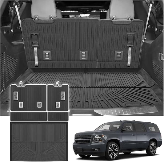 Cargo Liner for Chevy/Chevrolet Suburban & GMC Yukon XL & Cadillac Escalade ESV 2015-2020, All Weather Cargo Mats for Suburban Accessories, Heavy Duty TPE Trunk Mat, Car Accessories
