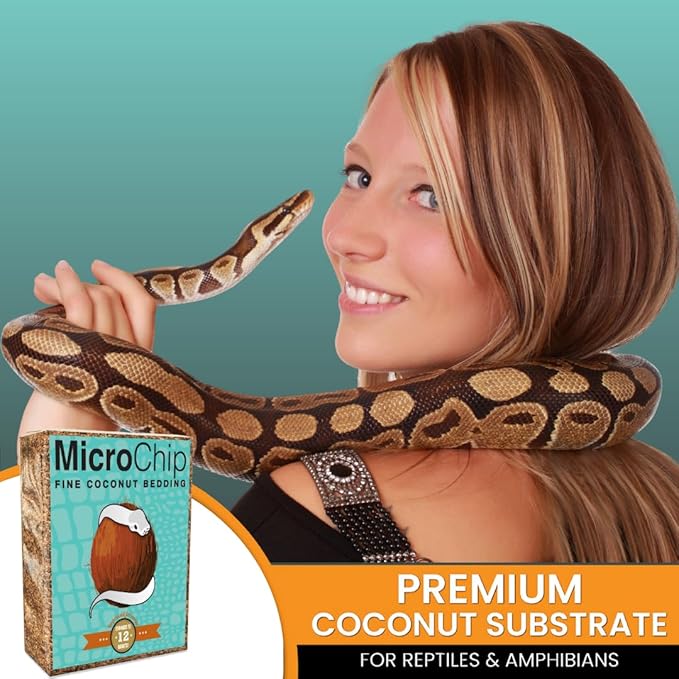 Microchip Coconut Substrate for Inverts and Reptiles Loose Fine Coconut Husk Chip Mix Reptile and Tarantula Bedding for Terrarium Floor (36 Quart)