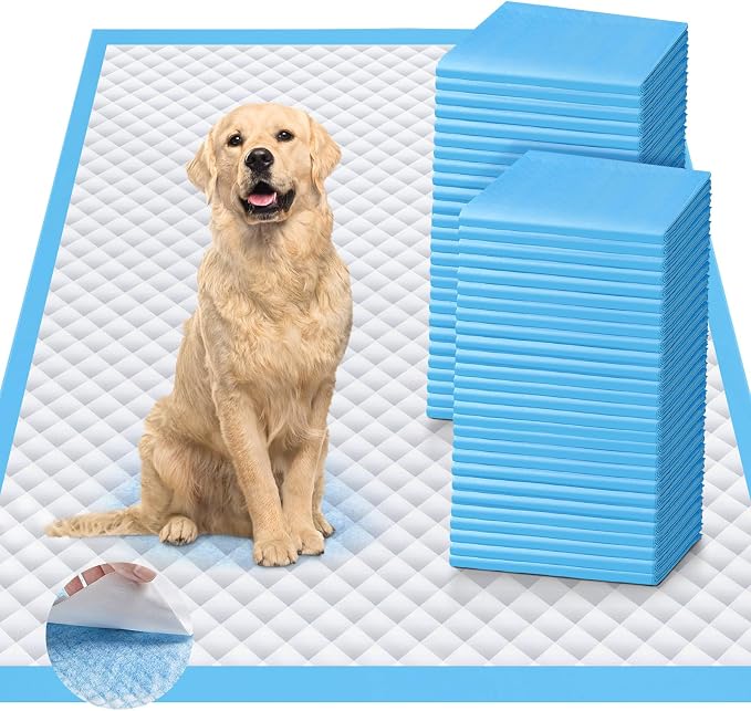 4XL Dog Pee Pads 36"x36", 6 Layer Absorbent Puppy Pads, 100 Count | 36"x36" extra-large pads with 1200ml capacity, quick-dry surface and leak protection for Old, Surgery,Large Dogs