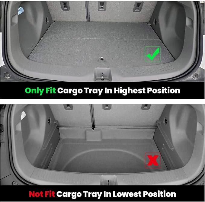 LASFIT Floor Mats & Cargo Liner for Chevy Bolt EV 2027/Bolt EUV 2022-2023 (Not EV), All Weather TPE Custom Fit Floor Mats for Car, Car Mats for Chevy Bolt EUV Accessories (Fit in Upper Position)