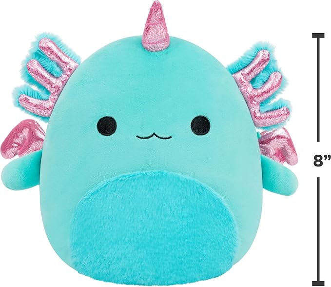 Squishmallows Original 8in Bellamy The Teal Axolotl – Official Jazwares Plush (Little)
