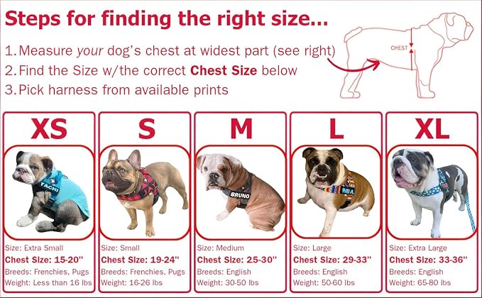 Adjustable Dog Harness– No Pull, No Choke – for English Bulldogs, French Bulldogs, Pugs & Broad-Chested Breeds – Easy, Safe Walks (Donuts, Medium)
