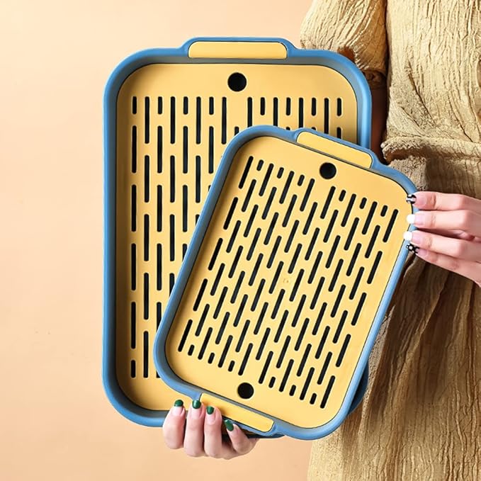 Gigicloud Rabbit Litter Box with Grate, 10.5 x 7.2 Inch Guinea Pig Litter Pan Anti-turnover Pet Toilet Potty Trainer Corner Guinea Pig Training Pan Cage with Toilet Tray For Rabbit Chinchilla Guinea