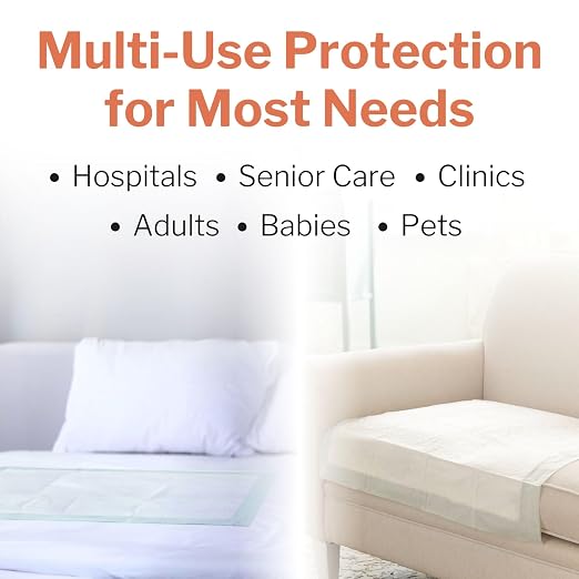 McKesson Super Underpads, Moderate Absorbency, 30 x 36 in, 50 ct | Disposable Chux for Adults, Elderly, and Baby, Pee Pads, Adult Incontinence Bed Pads