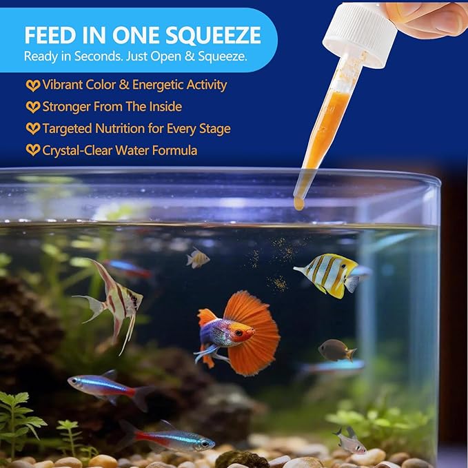 Instant Baby Brine Shrimp Fish Food, No Hatch High Protein Fry Food with Astaxanthin, for Tropical Fish, Betta, Guppy, Discus, Saltwater & Freshwater Aquarium, Small Fish, Coral (50ml)