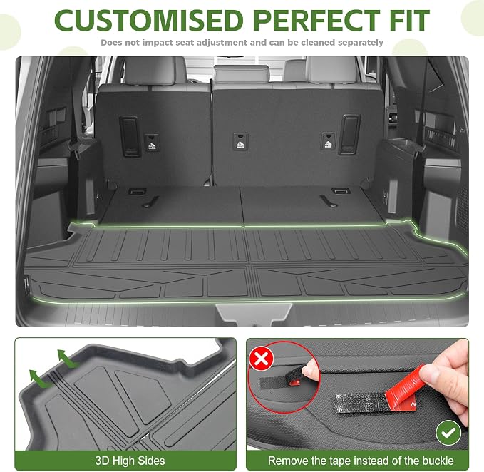 Trunk Mat for 2025 2026 Toyota 4Runner 7 Seats Gas, Rear Cargo Mat All Weather TPE Protector Trunk Liner Accessories(Not for Hybrid EV/i-Force MAX)