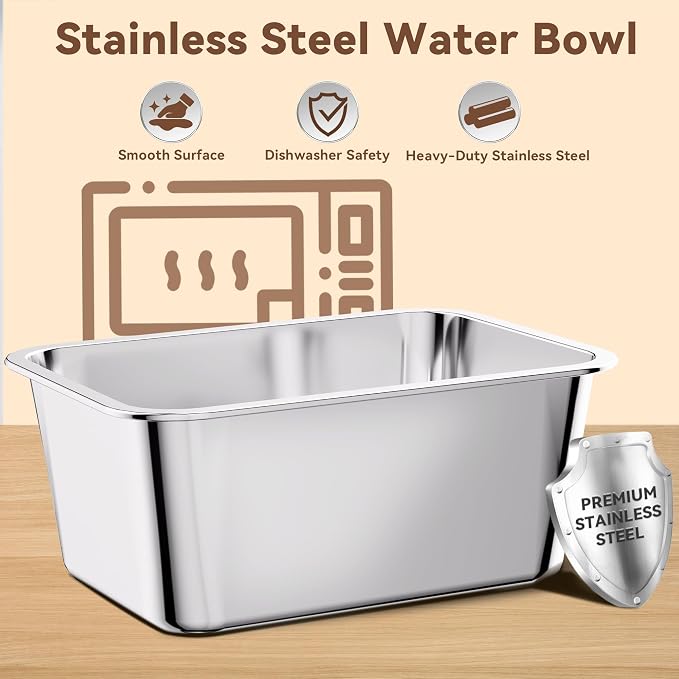 10L No Spill Dog Water Bowl Stainless Steel for Messy Drinkers | Large Capacity Slobber Stopper, Slow Drinking Anti Splash Design, XXL Silicone Mat, For Large Dogs & Multi-pet Homes, Black