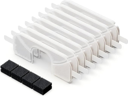 8 Packs Replacement Filters and 8 Packs Sponges for Qinliy 123oz/3.5L Wireless Cat Water Fountain Q108