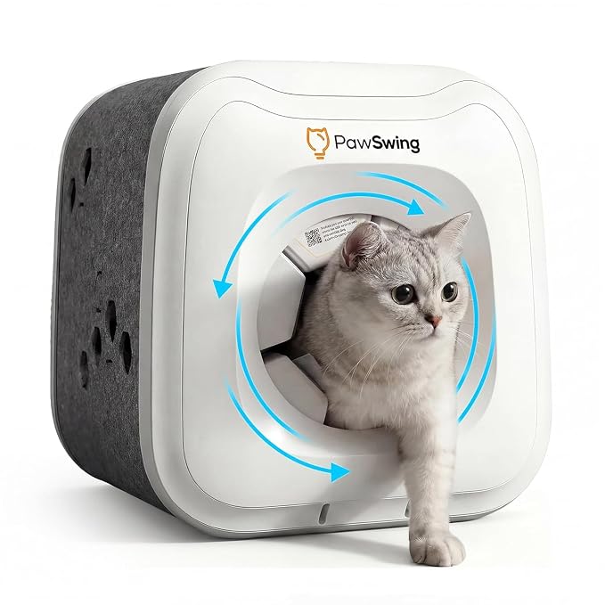 Neo Cat Self Groomer House with 6 Flexible Brushes and Food Bowl