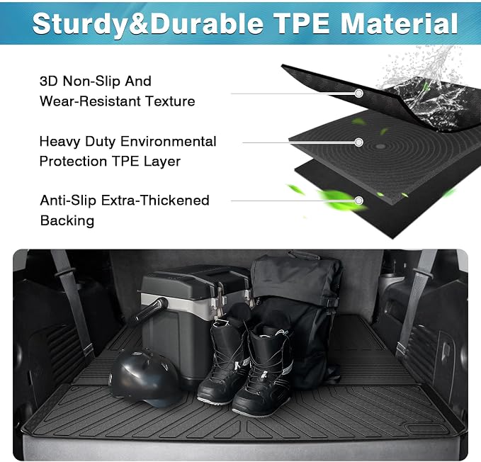 Mixsuper Cargo Liner for Tahoe/GMC Yukon 2015-2020 (Non XL), Trunk Mat for Tahoe Accessories All Weather Cargo Mat Rear Trunk Liner Black 3PCS