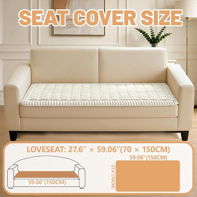 Waterproof Couch Cover for Dogs Washable,Nonslip Fuzzy Durable Pet Friendly | Soft Slipcovers for 3 Cushion Sofa Cover,Plush Thick Protector Fits Mat Bed Leather & Fabric Couches (White 27.6"x59.06")