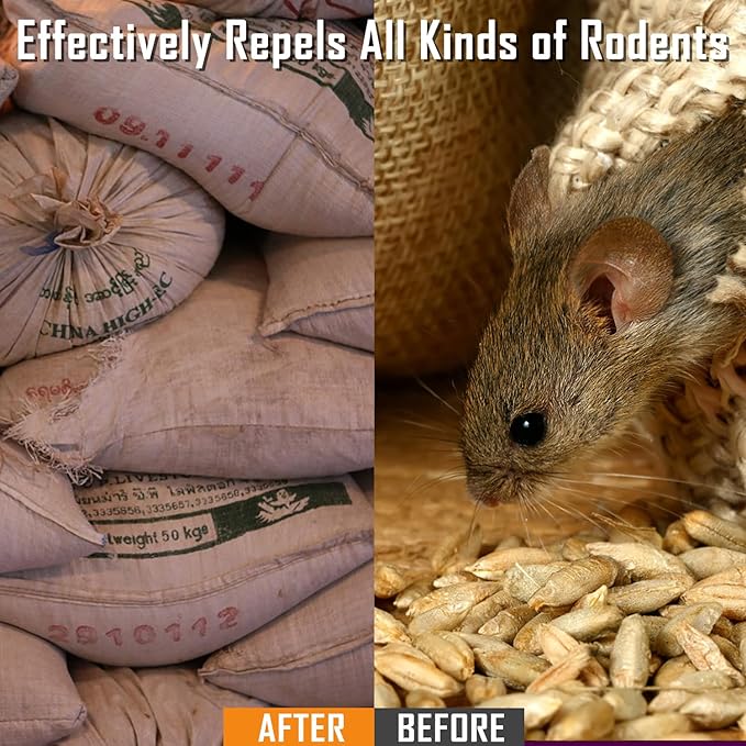Rodent Repellent, Moth Balls for Rodents, Mice Repellent for House, Peppermint Oil to Repel Mice and Rats, Effective and Long-Lasting Mouse Repellent for Indoor & Outdoor Use -8 Packs