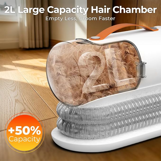 FIXR Dog Grooming Vacuum Kit with Clippers, 12000Pa Strong Suction, 2L Large Dust Cup, Low Noise <50dB, 5-in-1 Pet Hair Trimmer for Dogs Cats Shedding & Home Grooming