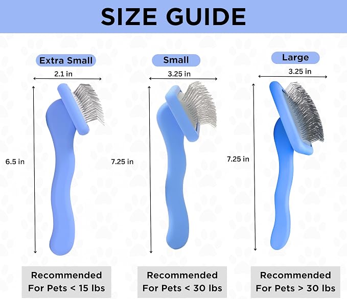 Slicker Brush for Dogs, Pet Grooming Brushes for Doodles & Poodles, Small | Best Brush For Long Haired Dogs, Dematting Comb & Deshedding Tools For Goldendoodle Coats, Puppy Matting Grooming Supplies