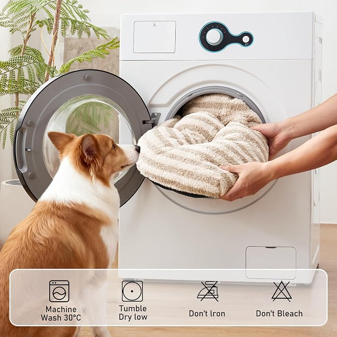 FURTIME Washable XXL Dog Bed for Extra Large Dogs, Giant Dog Crate Beds | Comfy Fluffy Kennel Pad Anti-Slip Pet Sleeping Mat, Machine Washable Dogs Pillow, 47"x29"x4", White