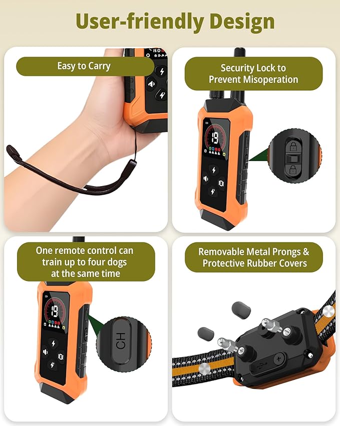 Shock Collar for Dogs 3 Pack (5–150Lbs), 4400FT Waterproof Electric Dog Collar with Light 5 Training Modes Rechargeable 3 Dog Training Collar with Remote Control, E collars for Small Medium Large Dogs