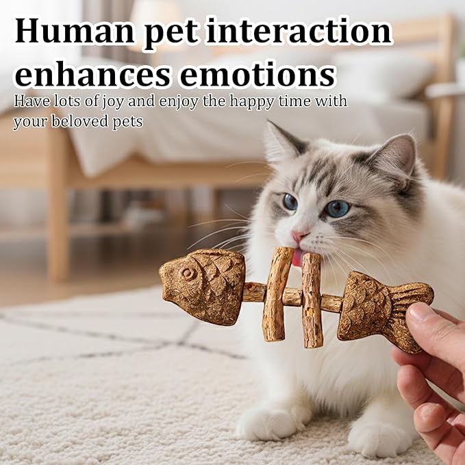 3-Piece Fishbone Cats Purrident Cat Dental, Purrident Cat Chew, Purrident for Cats, Dental Health for Cats, Natural Teeth Cleaning Stick, Apply to for Indoor Cats and Kittens(Mxed Flavor)