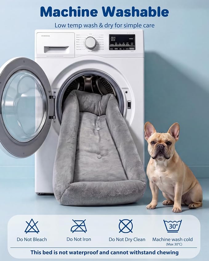 Cooling Dog Bed for Large Dogs - Removable Inner Cushion & Reversible Design (Ice‑Silk Cooling Layer | Sherpa Fleece Layer), Non‑Slip Bottom Washable Medium Mat for Crates, Beds, Sofas 24" × 15"
