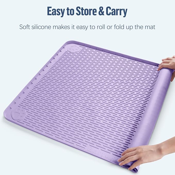 Pee Pad Holder for Dogs 40''x28'' Silicone Puppy Pee Pad Tray, Purple | Extra Large Dog Potty Tray Leak-Proof, High Edge, No Spill Training Pads for Floor Protection, No Pee Pads
