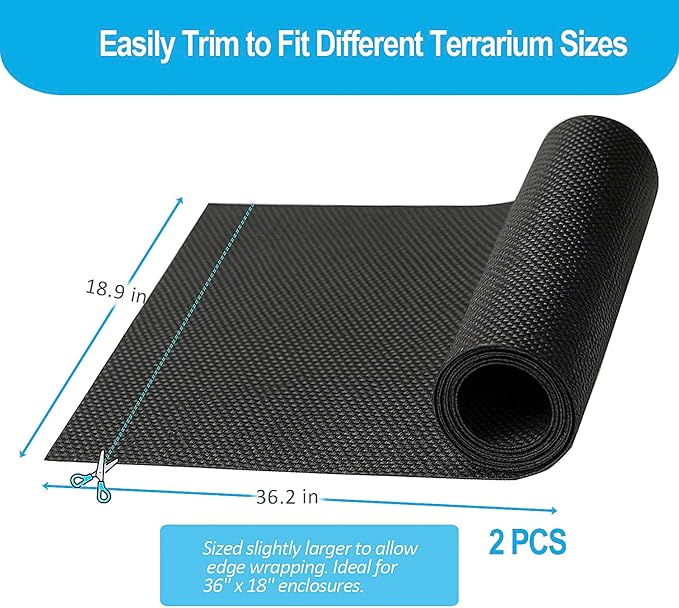 2Pcs 36"x18"Reptile Terrarium Substrate Barriers, Bioactive Terrarium Supplies, Reptile Tank Accessories for Geckos, Snakes, Lizards, Frogs, Tarantula, Newts, Salamanders, Skinks