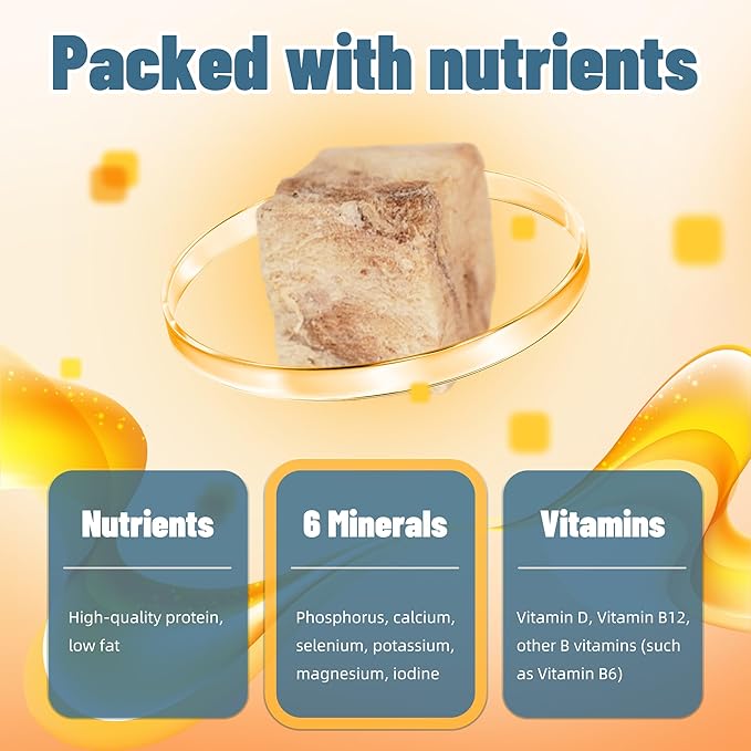 Just Try 4.76 oz Freeze-Dried Cod Bites for Dogs & Cats - High Protein, Low Fat Dog Treats - Grain-Free, Omega-3 for Joint Health