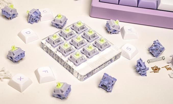 EPOMAKER Gaming Keyboard Switches, 35 PCS, Linear/Tactile Switch, 5-Pin Pre-Lubed Switch, Creamy Switches, Compatible with MX Keycaps for Mechanical Keyboard (Wisteria V2, Linear)