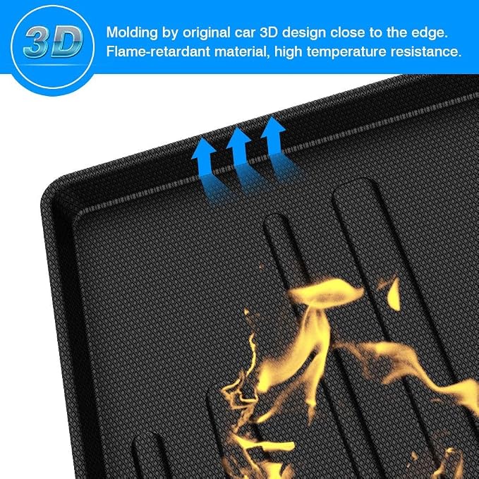 KUST Custom Fit Cargo Mat for Honda HRV 2016-2022, HR-V Accessories Cargo Liner All Weather Trunk Mat, TPE Rubber Mat Non-Slip Black
