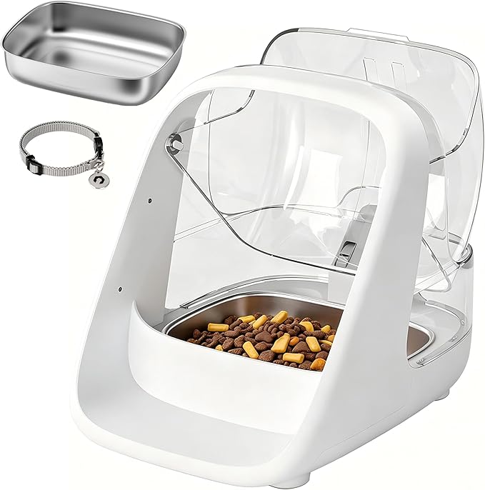 Automatic Microchip Cat Feeder for Multi-Pets Home Meal Stress-Free | RFID Pet Feeder Stops Food Stealing, Rechargeable, Stainless Steel Cat Bowls & Dog Bowls for Wet & Dry Food with RFID Tag