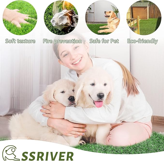 59.5 x 39.5 in Dog Grass Pad, Extra Large Artificial Grass Turf Mat, Fake Grass for Large Dog Potty Training Indoor Outdoor Balcony Patio Lawn Decoration