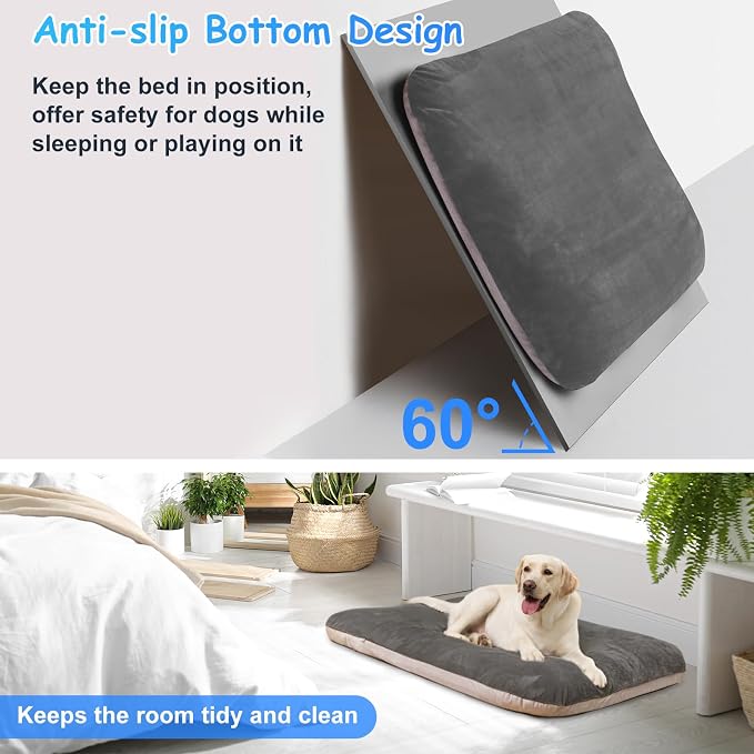 Magic Dog Super Comfy Dog Bed for Large Dogs, 47" Extra Large Washable Dog Bed with Removable Cover, Anti-Slip Bottom & High-Density Foam, Jumbo Size XL Dog Mattress