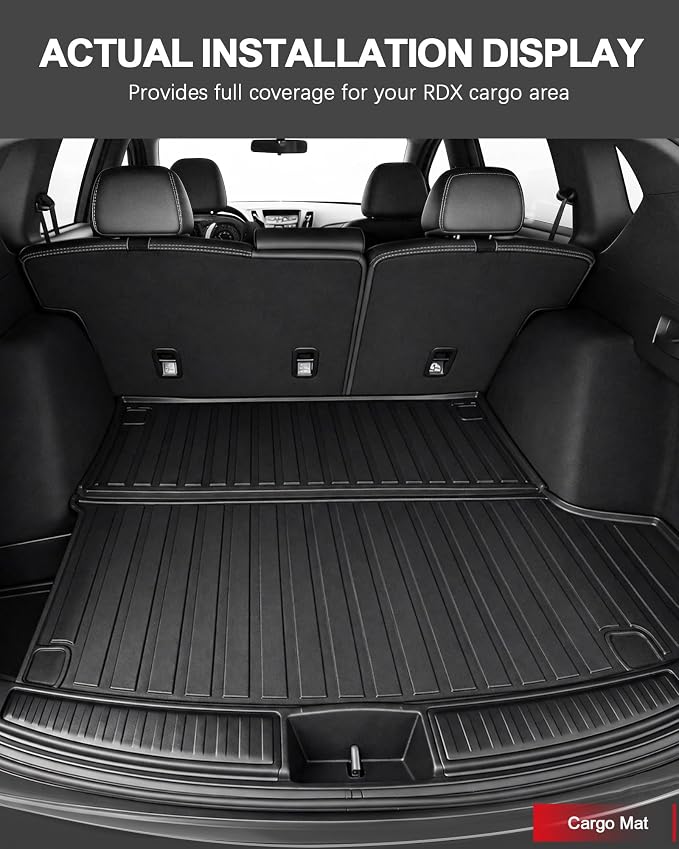 Floor Mats & Cargo Liner Fit for 2019-2026 Acura RDX, All Weather TPE Floor Liner Custom Fit for RDX Accessories, 1st, 2nd Row and Cargo Liners, Black