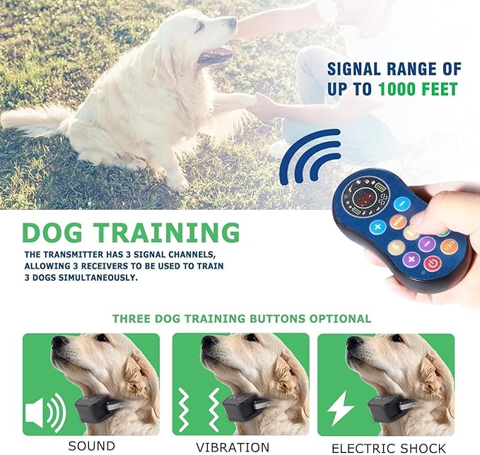 DOTSTAR Wireless Dog Fence GPS Training Collar Pet Electric System, Wireless Dog Fence Adjustable Range 50-990 Feet, Wireless Charging Dog Fence, Fully Sealed Waterproof Collar Receiver