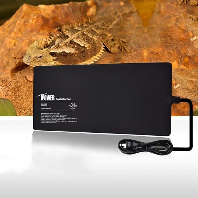 iPower 6x8 Inch Reptile Heat Pad Under Tank Heater, Energy-Efficient & Waterproof Design Terrarium Warmer Mat for Turtles, Lizards, Snakes, 2 Pack