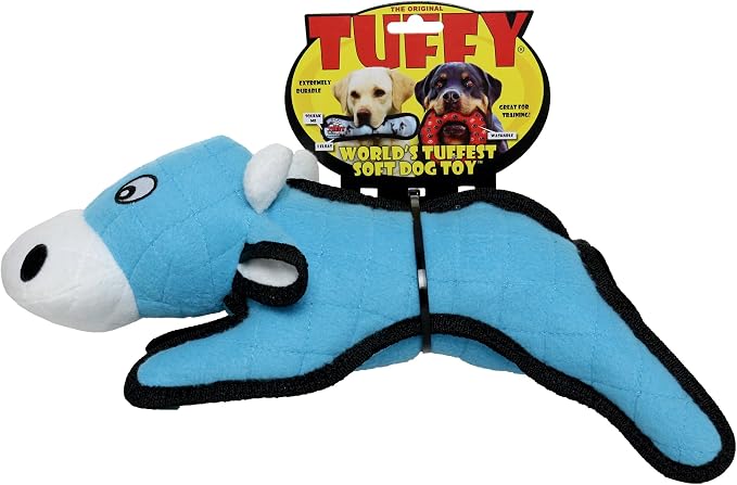 TUFFY® 2 Pack Cow Mouse Large Ultra Durable Plush Dog Toys | Multiple Layers & Reinforced Seams , Washable and Floats , Original Construction