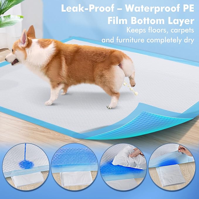 Puppy Pads XXXL 31"x 55" 40 Count,Pee Pads for Large Dogs & Multi-pet Families, Disposable Pet Training Pads for Doggie,Cat , Incontinence Underpads Ultra Absorbent & Quick-Dry, Leakproof Potty Pad